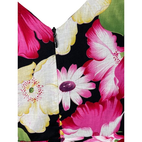 Signature by Robbie Bee Womens Size 12 Colorful Floral Sleeveless Lined Dress - Picture 7 of 10